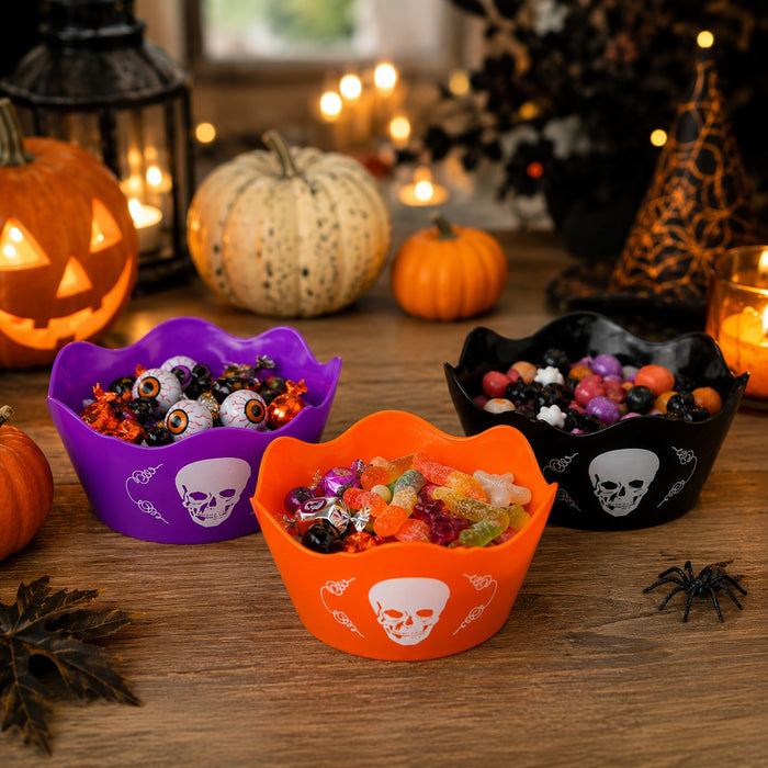 Halloween Skull Treat Bowl Assorted Colours Halloween Decorations FabFinds