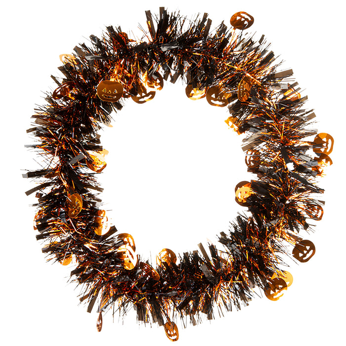 Halloween Tinsel Wreath Decoration 34cm Halloween Decorations FabFinds