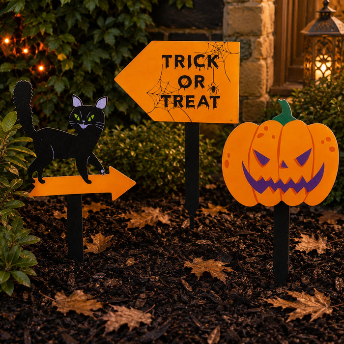 Halloween Wooden Stake Signs Assorted Designs Halloween Decorations FabFinds
