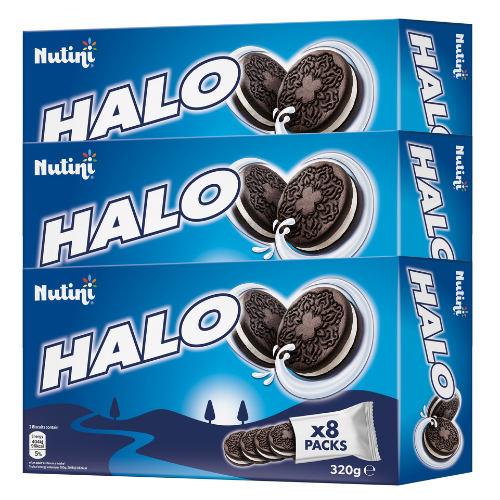 Nutini Halo Biscuits Classic Cream-Filled Biscuits 320g Assorted Packs Biscuits & Cereal Bars Nutini Pack of 3
