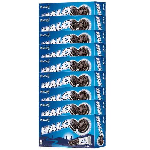 Nutini Halo Biscuits Classic Cream-Filled Biscuits 320g Assorted Packs Biscuits & Cereal Bars Nutini Pack of 9