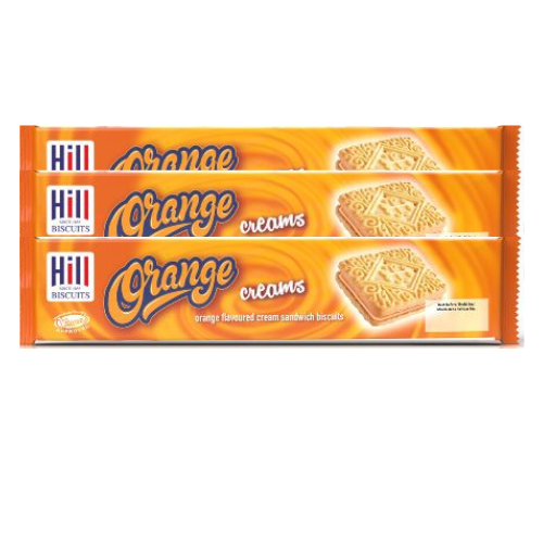 Hill Orange Creams Biscuits 150g Assorted Packs Biscuits & Cereal Bars Hill Pack of 3