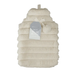 Faux Fur Ribbed Hot Water Bottle with Pom Poms 1.7L Hot Water Bottles FabFinds White