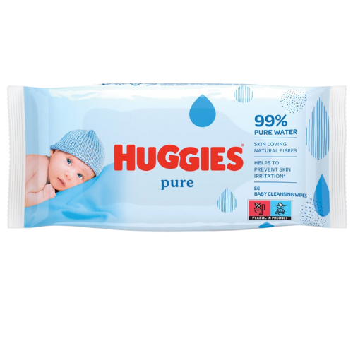 Huggies Pure Baby Wipes Pack 56 Wipes Huggies