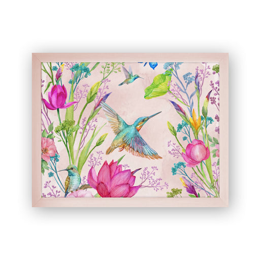 Hummingbird Print Lap Tray with Cushioned Base 45cm Decorative Trays FabFinds