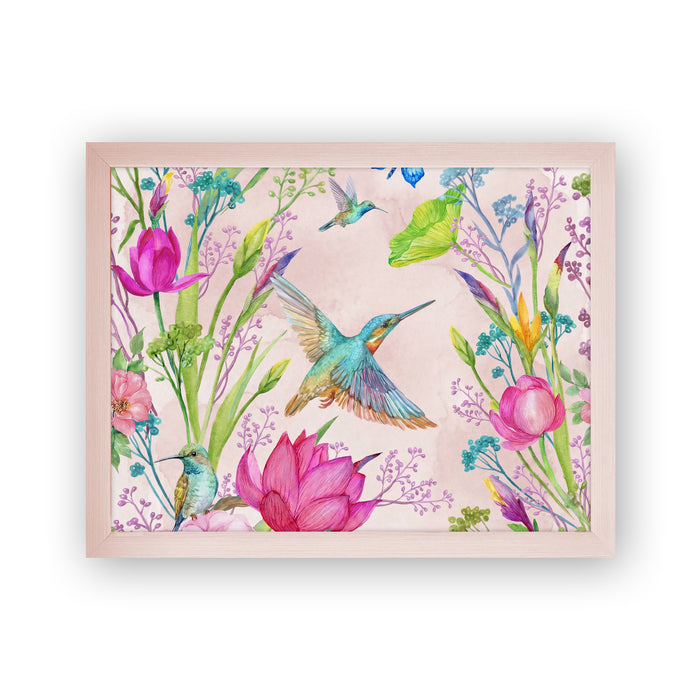 Hummingbird Print Lap Tray with Cushioned Base 45cm Decorative Trays FabFinds