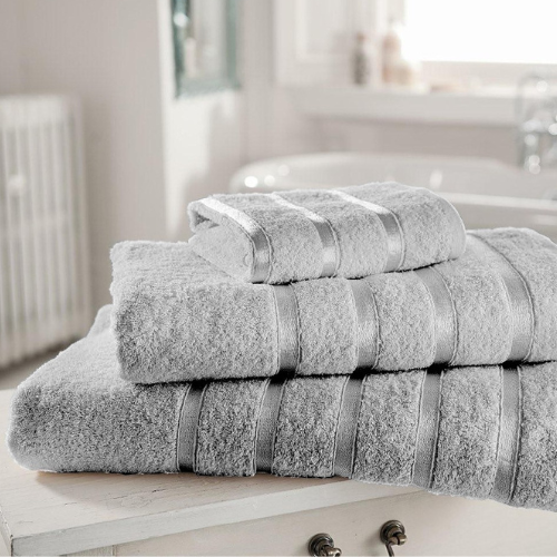 Kensington Towel Collection Soft & Absorbent Assorted Sponges, Mits & Face Cloths FabFinds Hand Towel Silver