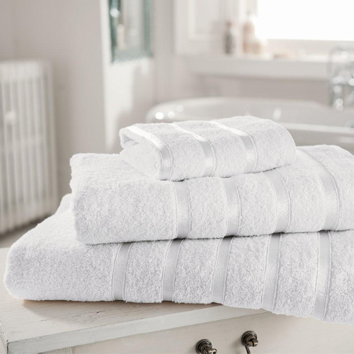 Kensington Towel Collection Soft & Absorbent Assorted Sponges, Mits & Face Cloths FabFinds Hand Towel White