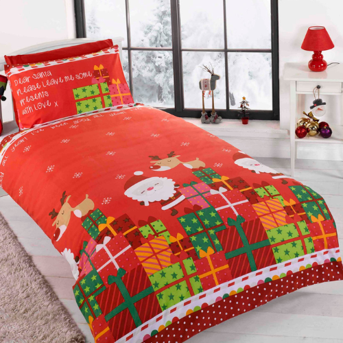 Christmas Kids Single Duvet Cover Set Assorted Designs Duvet Sets FabFinds Dear Santa