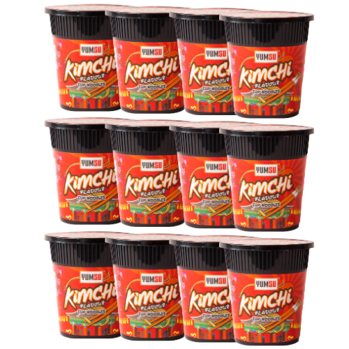 Yumsu Cup Noodles Kimchi Flavour 60g Assorted Pasta, Rice & Noodles Yumsu Pack of 12