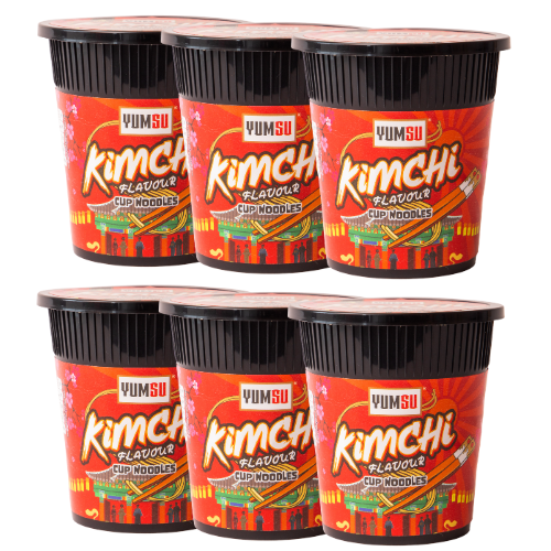Yumsu Cup Noodles Kimchi Flavour 60g Assorted Pasta, Rice & Noodles Yumsu Pack of 6