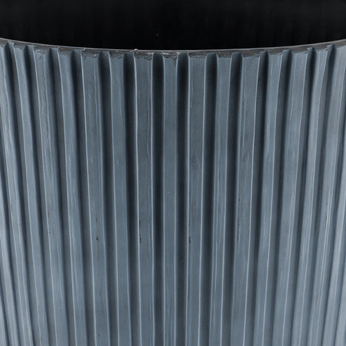 Grey Ribbed Plant Pot H 37cm - FabFinds