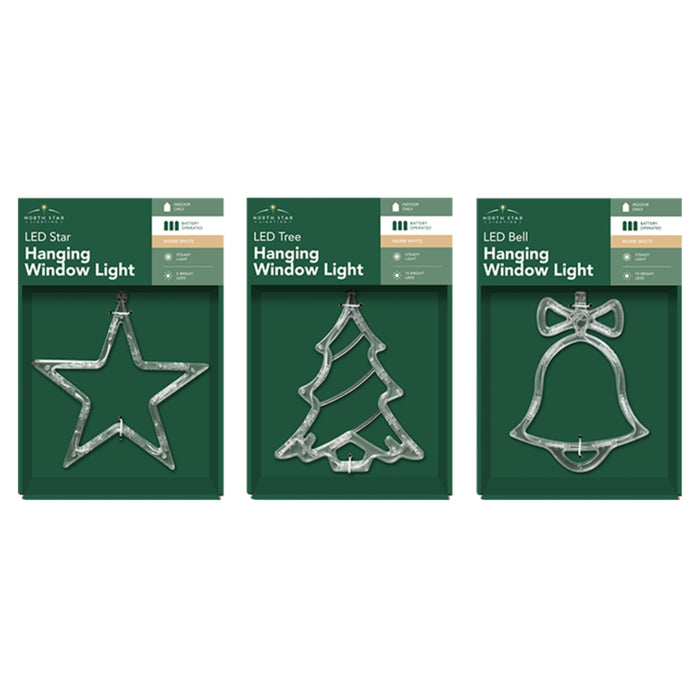 LED Battery Operated Christmas Window Hanger