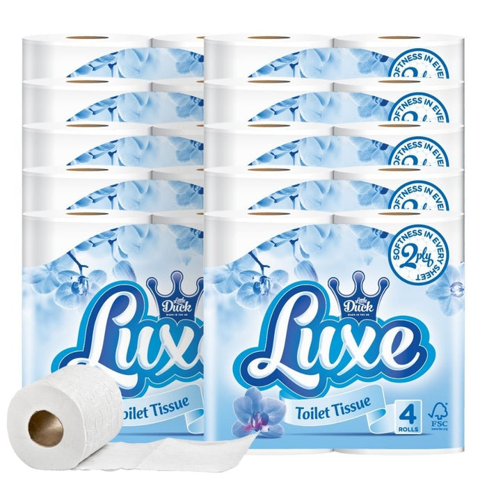 Luxe 2 Ply 4-Roll Toilet Tissue Assorted Packs Toilet Roll & Wipes Little Duck Pack of 10