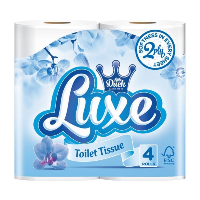 Luxe 2 Ply 4-Roll Toilet Tissue Assorted Packs Toilet Roll & Wipes Little Duck Pack of 1