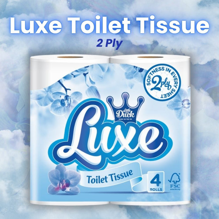 Luxe 2 Ply 4-Roll Toilet Tissue Assorted Packs Toilet Roll & Wipes Little Duck