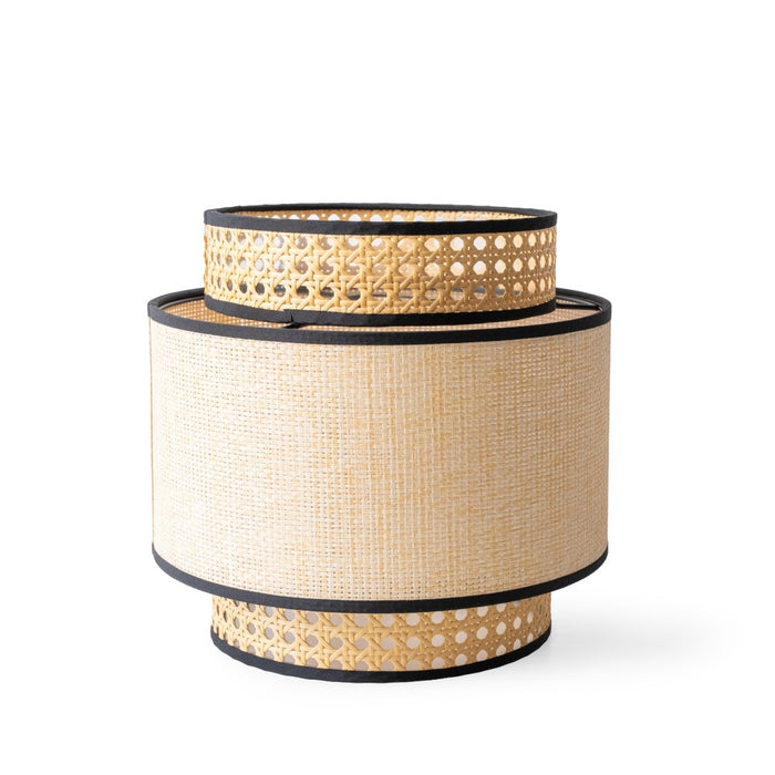 Natural Raffia Easy Fit Contrast Trim Lampshade 26cm Lighting FabFinds