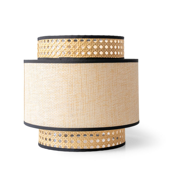 Natural Raffia Easy Fit Contrast Trim Lampshade 26cm Lighting FabFinds Pack of 1