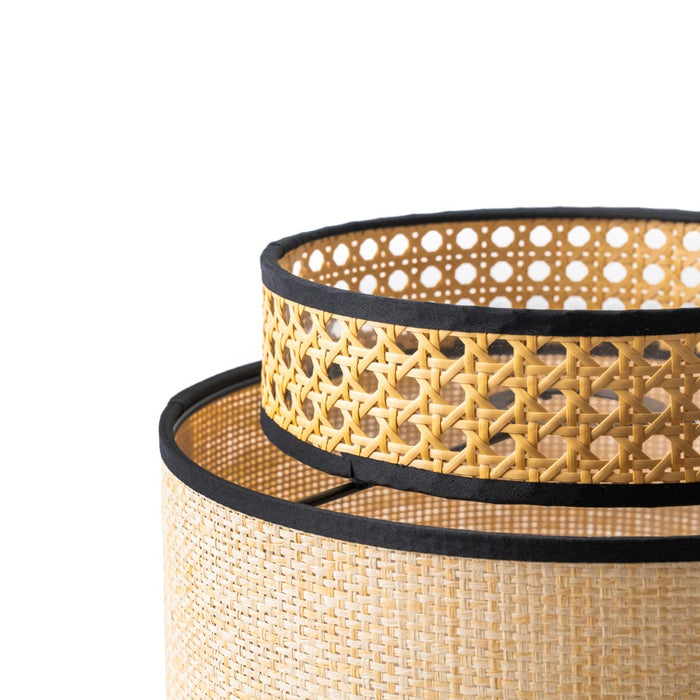 Natural Raffia Easy Fit Contrast Trim Lampshade 26cm Lighting FabFinds
