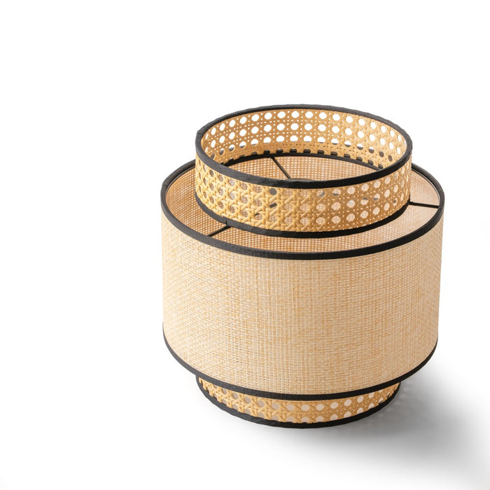 Natural Raffia Easy Fit Contrast Trim Lampshade 26cm Lighting FabFinds