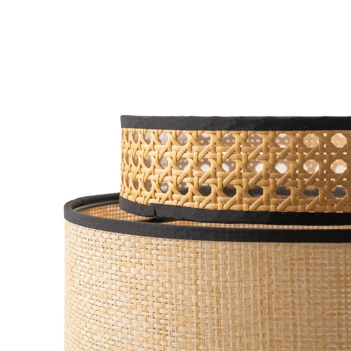 Natural Raffia Easy Fit Contrast Trim Lampshade 26cm Lighting FabFinds
