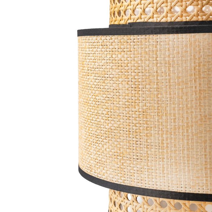 Natural Raffia Easy Fit Contrast Trim Lampshade 26cm Lighting FabFinds