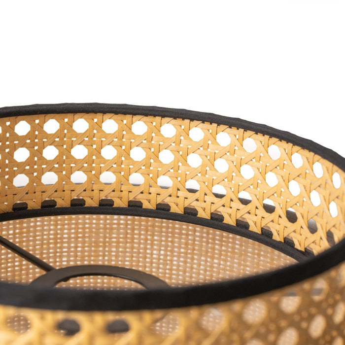 Natural Raffia Easy Fit Contrast Trim Lampshade 26cm Lighting FabFinds