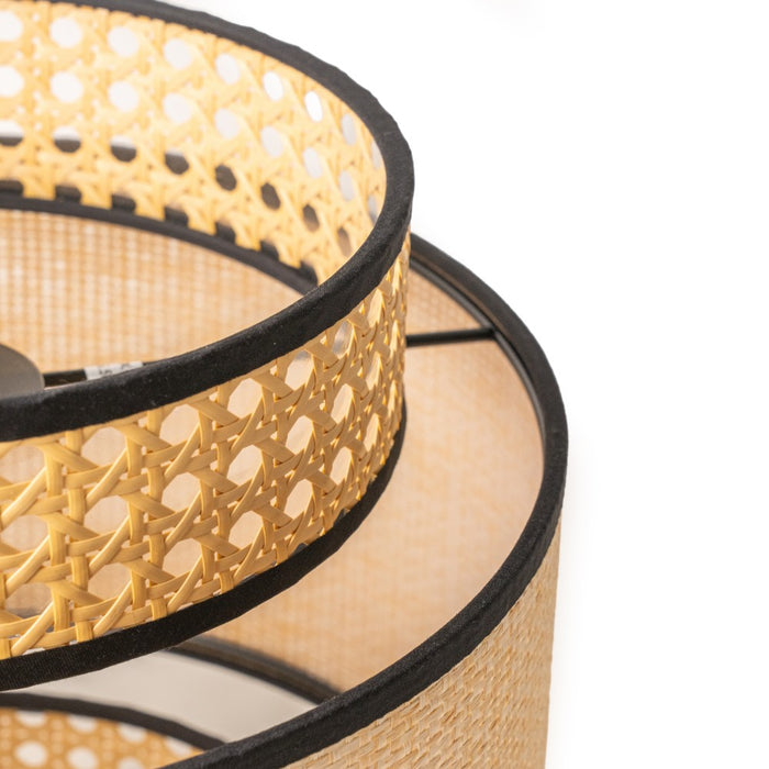 Natural Raffia Easy Fit Contrast Trim Lampshade 26cm Lighting FabFinds