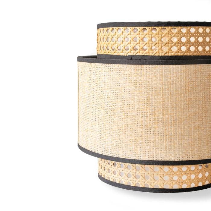 Natural Raffia Easy Fit Contrast Trim Lampshade 26cm Lighting FabFinds