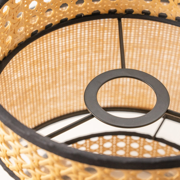 Natural Raffia Easy Fit Contrast Trim Lampshade 26cm Lighting FabFinds