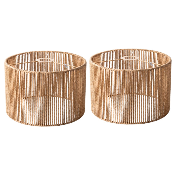 Natural Woven String Easy Fit Pendant Shade Lighting FabFinds Pack of 2