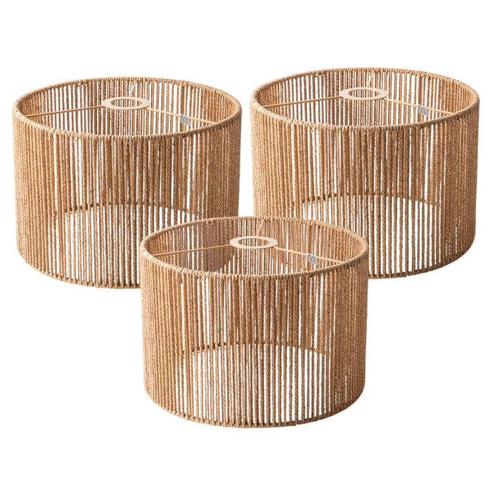 Natural Woven String Easy Fit Pendant Shade Lighting FabFinds Pack of 3