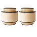 Natural Raffia Easy Fit Contrast Trim Lampshade 26cm Lighting FabFinds Pack of 2