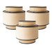 Natural Raffia Easy Fit Contrast Trim Lampshade 26cm Lighting FabFinds Pack of 3