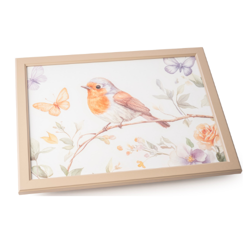 Robin Floral Lap Tray with Cushioned Base 44cm Decorative Trays FabFinds