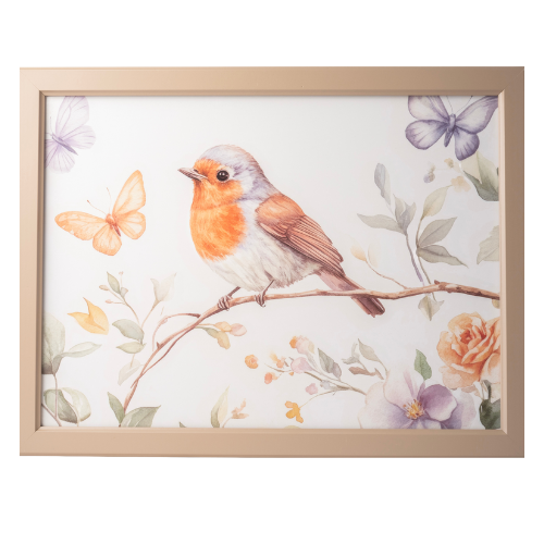 Robin Floral Lap Tray with Cushioned Base 44cm Decorative Trays FabFinds