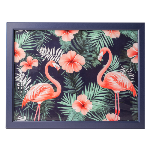 Flamingo Tropical Print Lap Tray with Cushioned Base 44cm Decorative Trays FabFinds