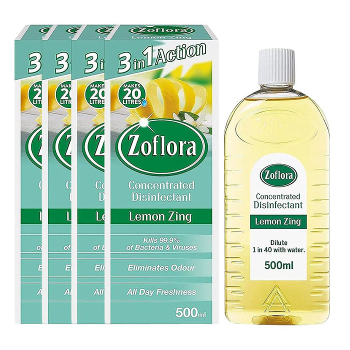 Zoflora Lemon Zing Disinfectant 500ml Assorted Packs Disinfectants Zoflora Pack of 4