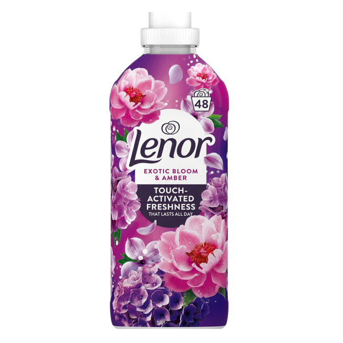 Lenor Exotic Bloom and Amber Fabric Conditioner 48/29 Washes Assorted Packs Laundry - Fabric Conditioner Lenor 48 Pack of 1