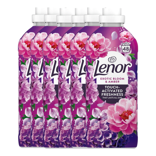 Lenor Exotic Bloom and Amber Fabric Conditioner Washes Assorted Packs Laundry - Fabric Conditioner Lenor 48 Pack of 6