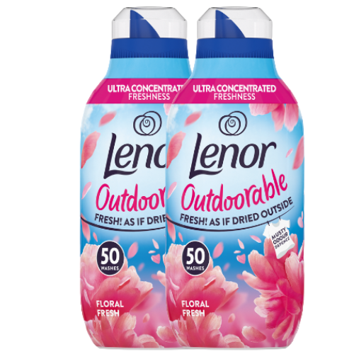 Lenor Outdoorable Fabric Conditioner Floral Fresh 700ml (50 Washes) Assorted Packs Laundry - Fabric Conditioner Lenor Pack of 2