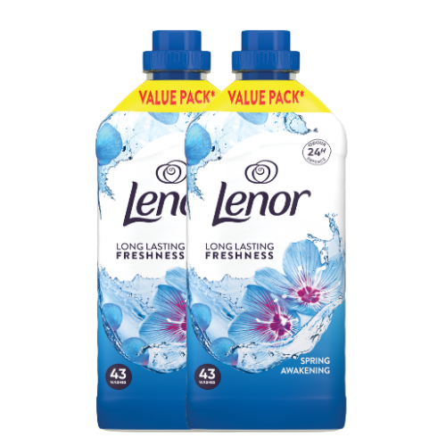 Lenor Fabric Conditioner Spring Awakening 43 Washes Long Lasting Freshness Assorted Packs Laundry - Fabric Conditioner Lenor Pack of 2