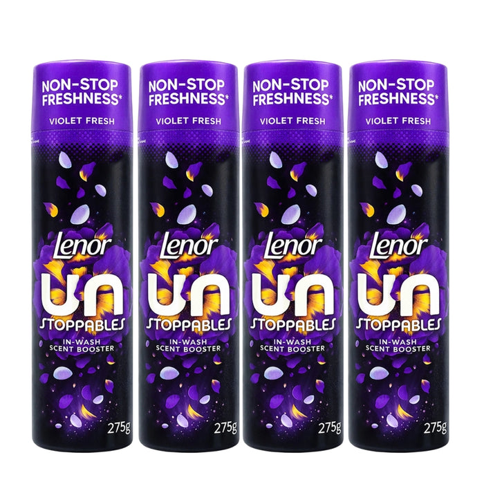 Lenor Unstoppables Scent Beads Violet Fresh 275g Assorted Packs Laundry Scent Booster Lenor Pack of 4