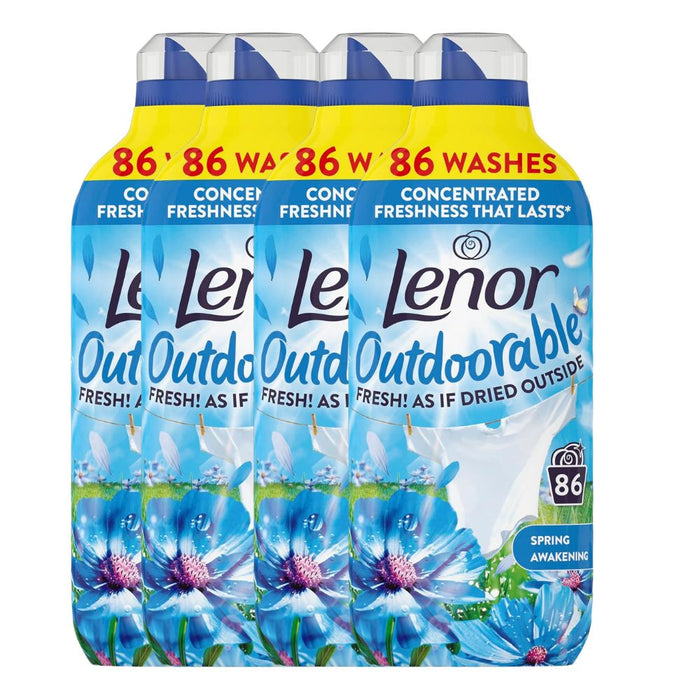Lenor Outdoorable Spring Awakening Fabric Conditioner Assorted pack Laundry - Scent Boosters & Sheets Lenor 86 Pack of 4