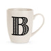 Black and White Initial Hugga Mug Assorted Letters 11cm Mugs FabFinds B