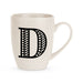 Black and White Initial Hugga Mug Assorted Letters 11cm Mugs FabFinds D