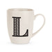 Black and White Initial Hugga Mug Assorted Letters 11cm Mugs FabFinds L