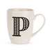 Black and White Initial Hugga Mug Assorted Letters 11cm Mugs FabFinds P