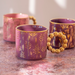 Luxury Floral Ceramic Mug with Gold Beaded Handle 300ml Assorted Glazed Designs Mugs FabFinds