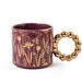 Luxury Floral Ceramic Mug with Gold Beaded Handle 300ml Assorted Glazed Designs Mugs FabFinds Dusty Rose